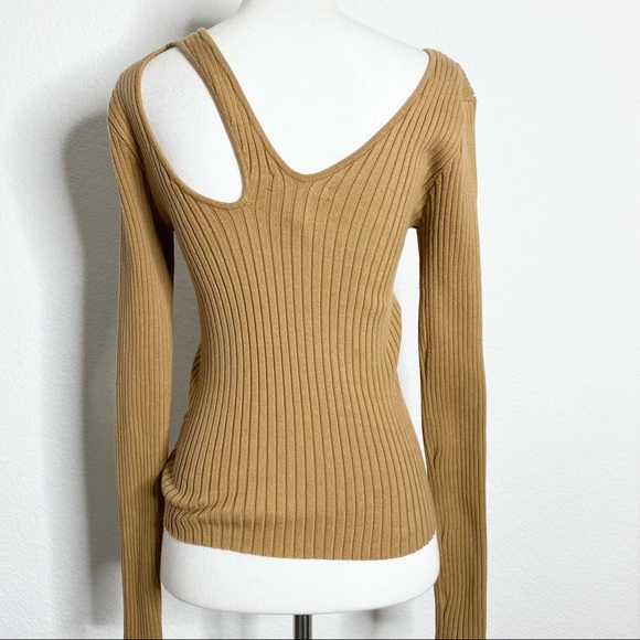 FOREVER 21 Tan Ribbed Long Sleeve Top - Picture 2 of 3